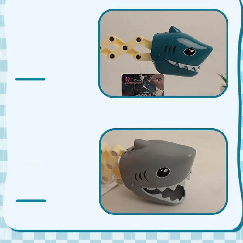 Giocattolo antistress per bambini Squalo retrattile che mordono le dita Giocattoli Manipolatore a molla Clip Novità Parodia Giocattolo di interazione genitore-figlio