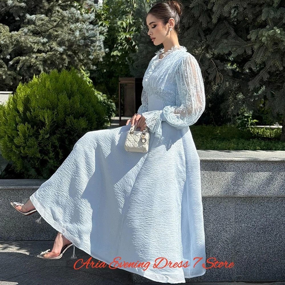 Robe de Cocktail en dentelle exquise, manches longues, classique, en mousseline de soie, personnalisée, à la mode, col en v, pour occasions spéciales