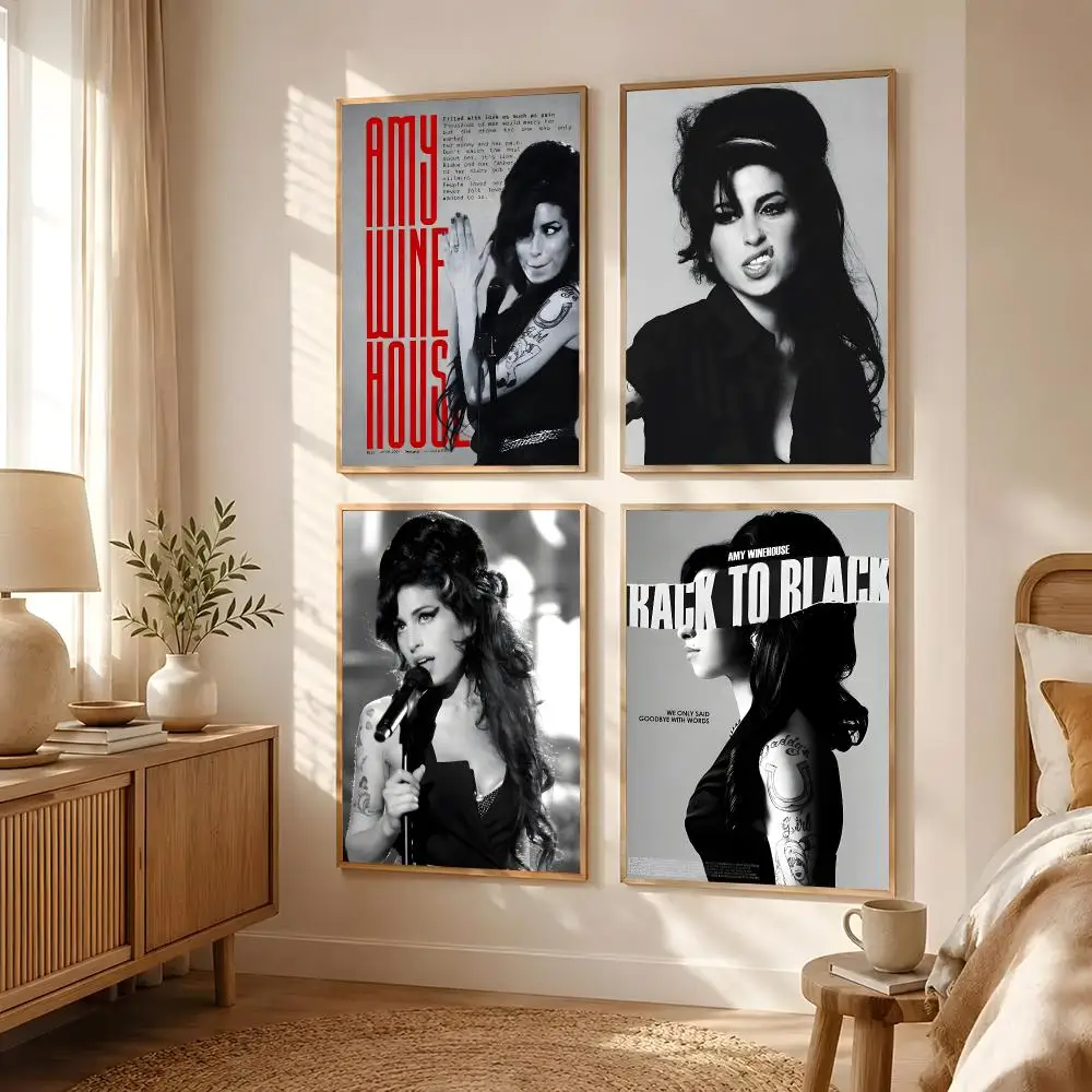 Singer Amy Winehouse Poster Poster All-match HD Waterproof Self-Adhesive Wall Art Sticker For Home Bedroom