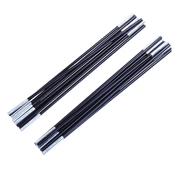 

2Pcs Tent Pole Replacement Kit Fiberglass Black Lightweight Spare for Camping Hiking Trekking Support Bar Set 5900x069x069cm