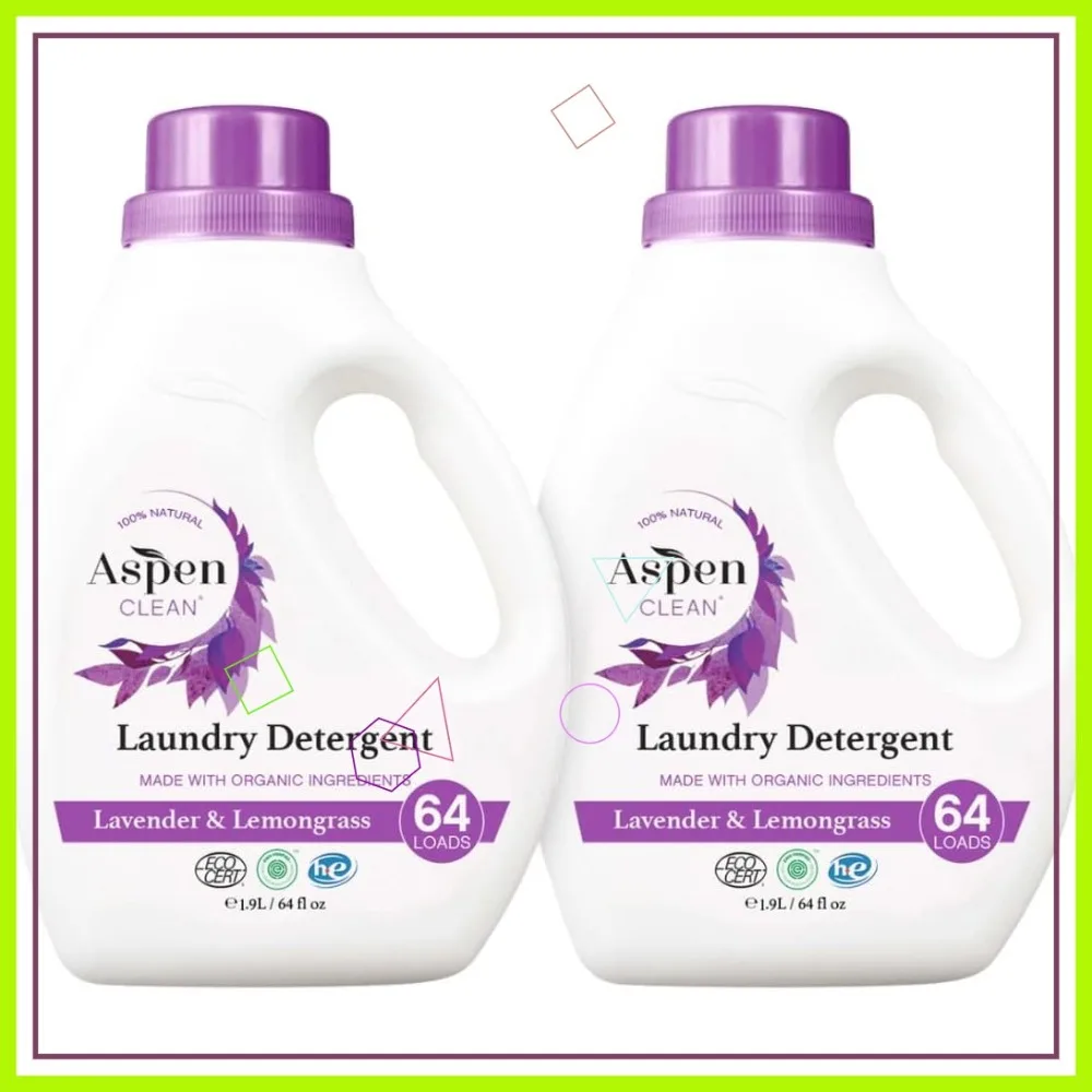 

Natural Laundry Detergent Lavender & Lemongrass - 100% Organic, Vegan, Biodegradable - Safe for Babies, Pets & Kids
