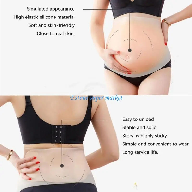 090B Adjustable Hook And Loop Silicone Belly Enhancer For Realistic Appearance In Pregnancy Simulation And Costume Parties