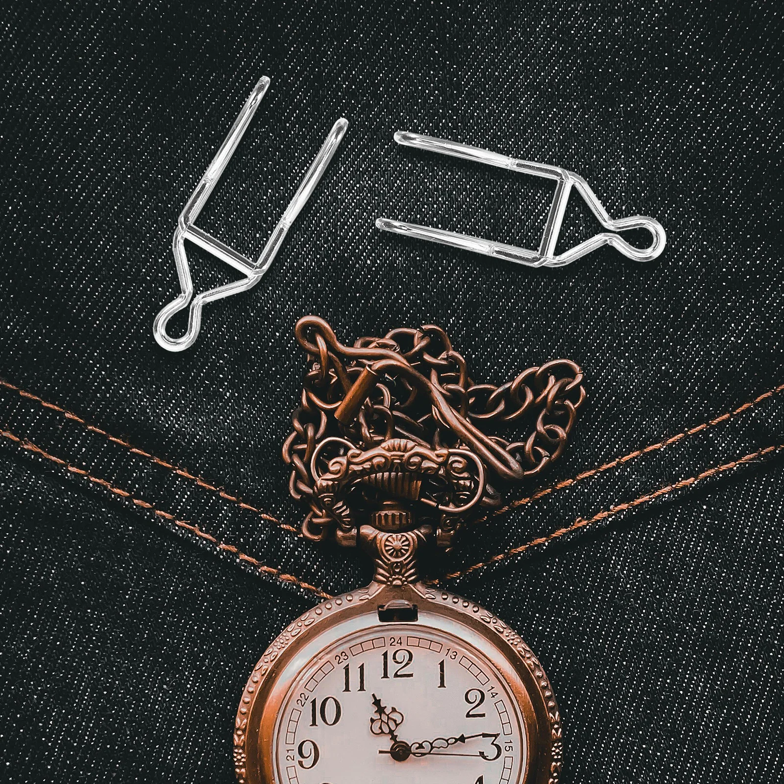 

50pcs Clips Pocket Watch Accessories Diy Pocket Watch Chain Clips Iron Clasp DIY Craft Parts Smooth Safe Multipurpose