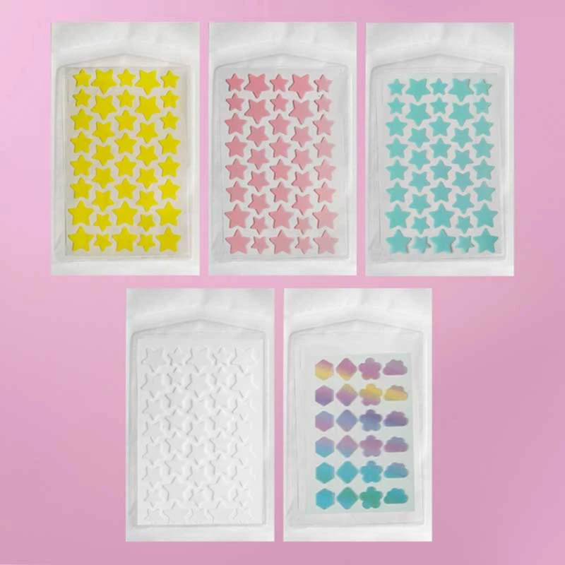 Kleurrijke ster puistjespleisters Leuke hydrocolloïde acne-stickers Onzichtbare gezichtsvlekbehandeling voor oogverzorging Acne-stickers