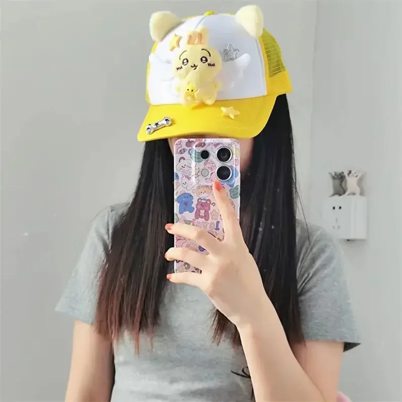 Новая милая бейсбольная кепка Sanrio с героями мультфильмов Chiikawa, крылья, японская шляпа с утиным языком, солнцезащитный козырек и защита от солнца, подарки для детей