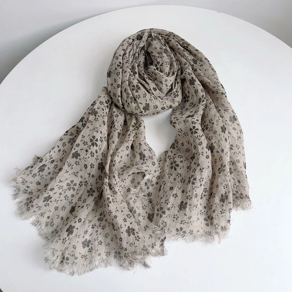 

Scarf Linen Women Long Breathable Sun Protection Neck Wrap Shawl Breathable Accessory For Spring Autumn Luxury