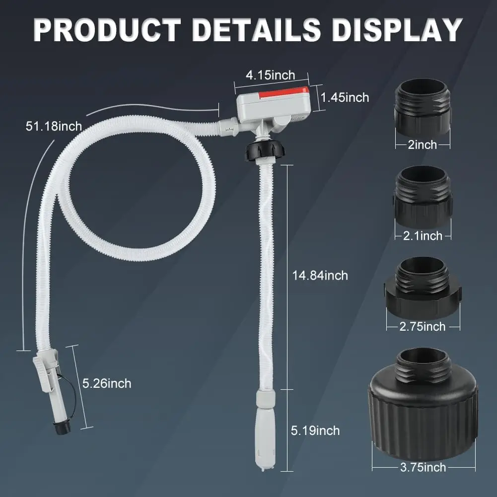 Electric suction fuel pump Auto-stop Sensor Leak Protection 51"Hose Gasoline diesel Electric Oil Pump Fuel Transfer Pump