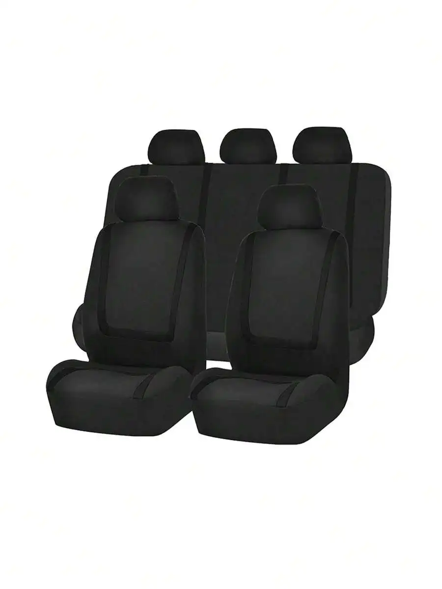 

9-Piece Universal Black Car Seat Cover Set with Sponge Padding for 5-Seater Vehicles