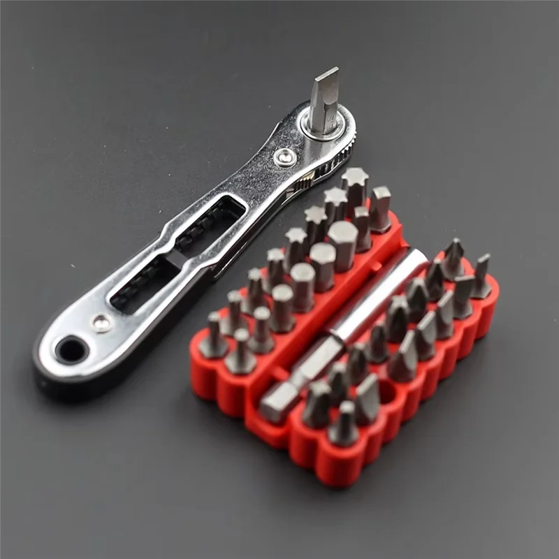 Набор мини-ключей с храповым механизмом ABLN-мини, двухнаправленные стальные шестигранные биты Torx с 36 зубьями, неэлектрическая отвертка