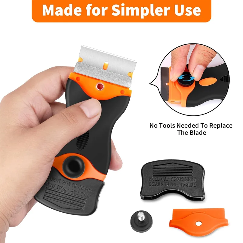 Double Edged Glass Scraper Metal Razor Blade Scrapers Non-Scratch Wallpaper Paint Removal Cleaning Tool for Window Vinyl Sticker