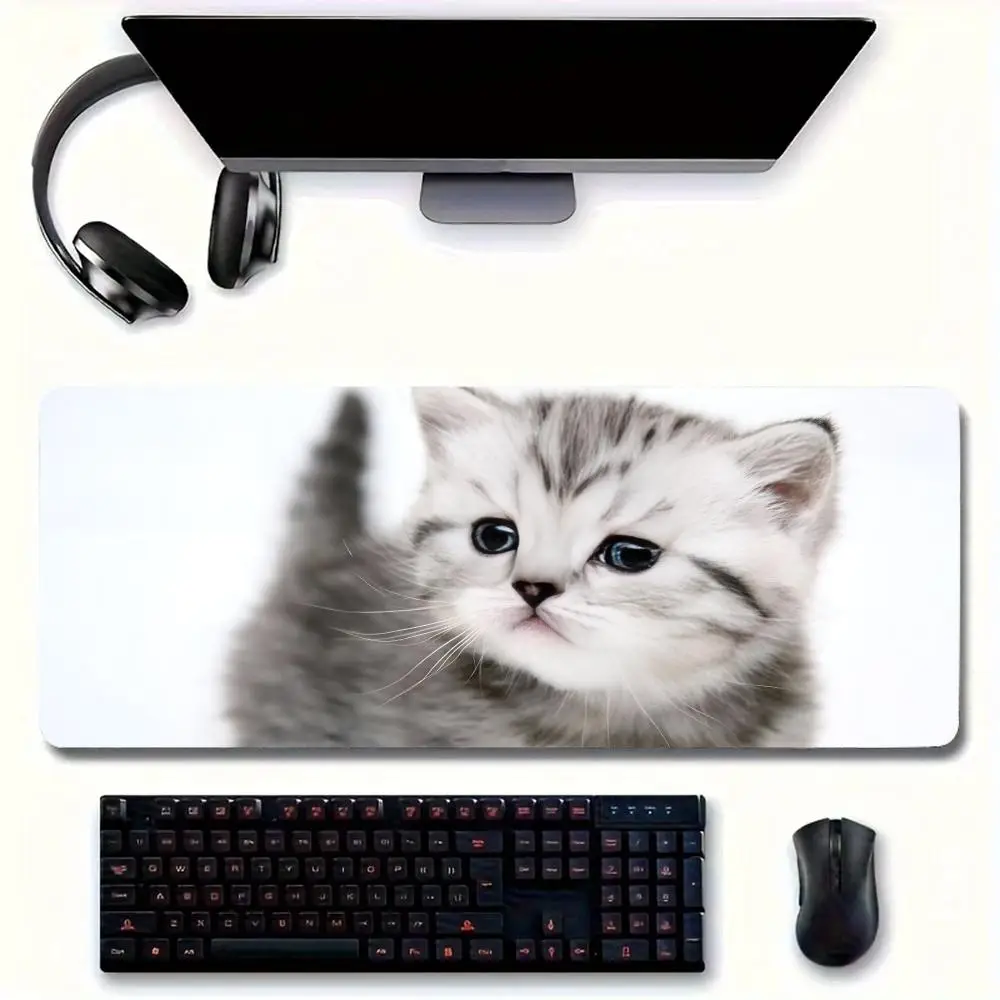 Simpatico tappetino per Mouse per gatti tappetino per mouse grande per home office tappetino da scrivania in pelle impermeabile per giocatori tappetino per mouse per Computer tappetino per tastiera scrivania