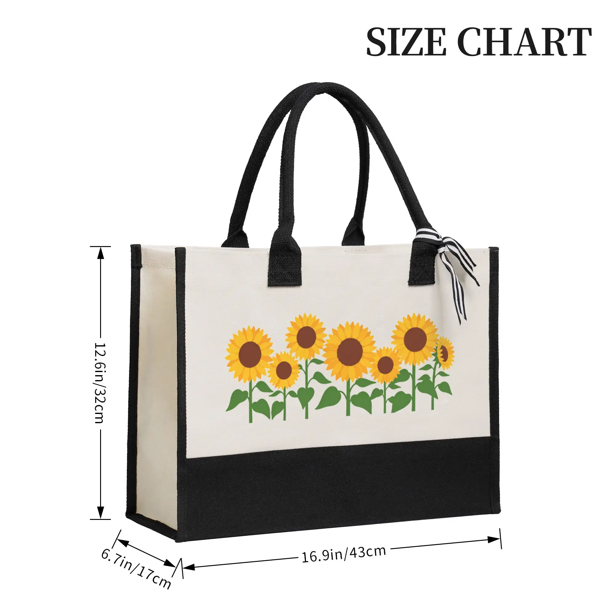 Sunflower Canvas Tote Bag Reusable Eco-Friendly Grocery Handbag Large Capacity Gift Bag for Shopping Travel Beach