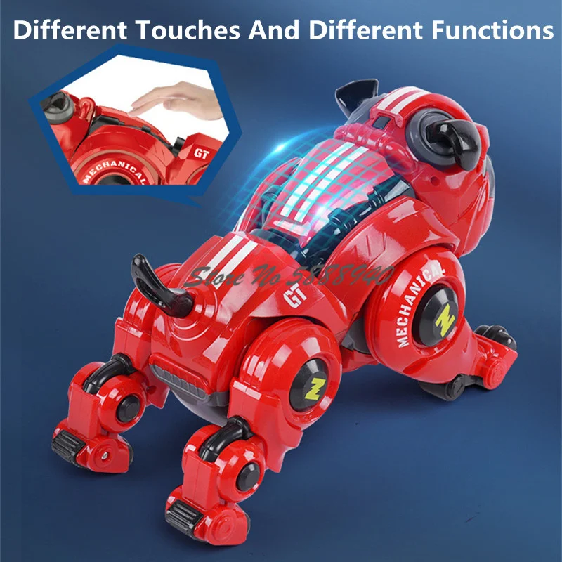 Chien robot télécommandé intelligent pour animaux de compagnie, détection tactile, compagnie interactive, programme intelligent, démonstration automatique, jouet robot RC, chant et danse