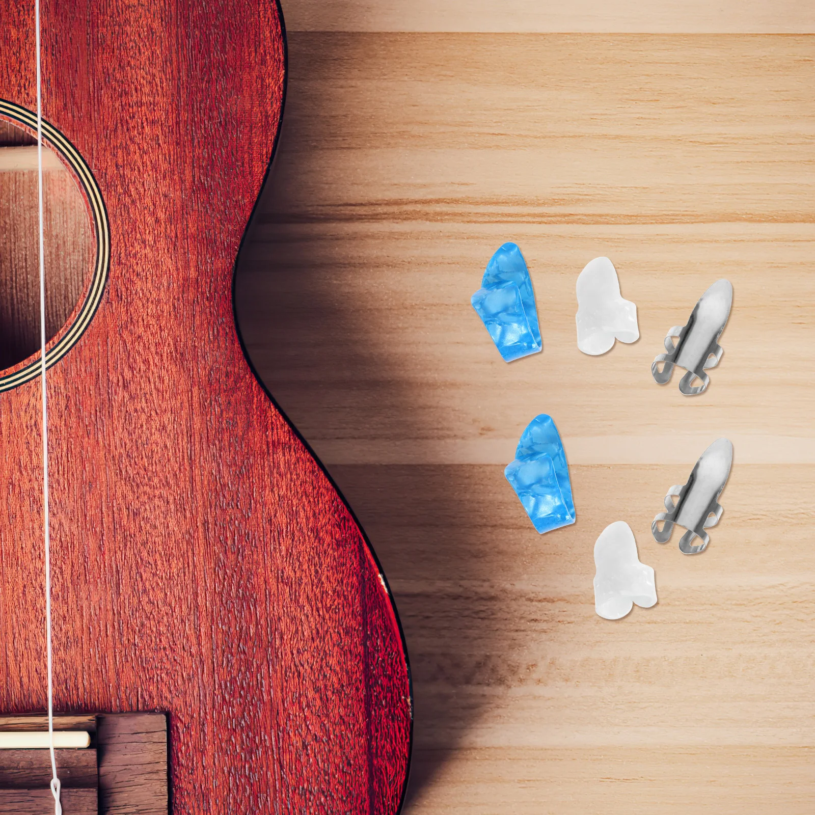 

15pcs Stainless Steel Thumb Finger Guitar Picks Lightweight Ultra Thin Portable Durable Professional Use Storage Box