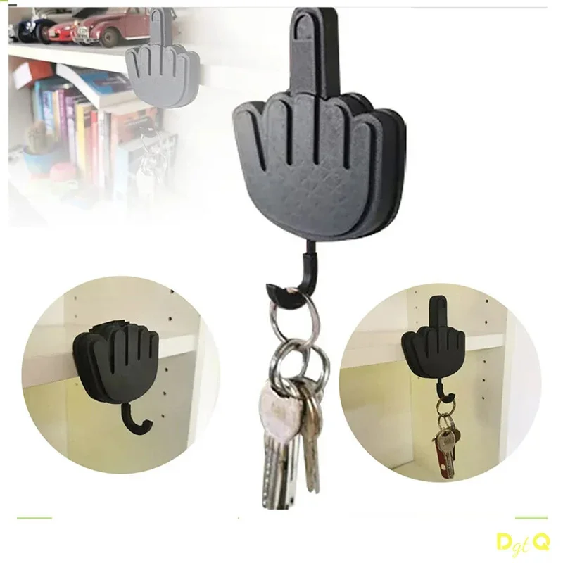 Middle Finger Key Hanger Car Hanger Hook Car Accessories Holder Hook Mask Holder Creative Car Organizer Stand Keychain Holder