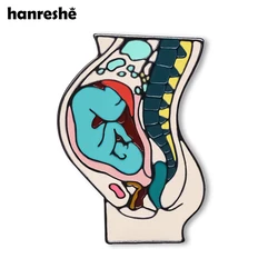 Hanreshe Obstetrics Enamel Baby Pin Medical Gynecology Anatomy Brooch Lapel Badge Jewelry for Dcotor Obstetricians Midwife