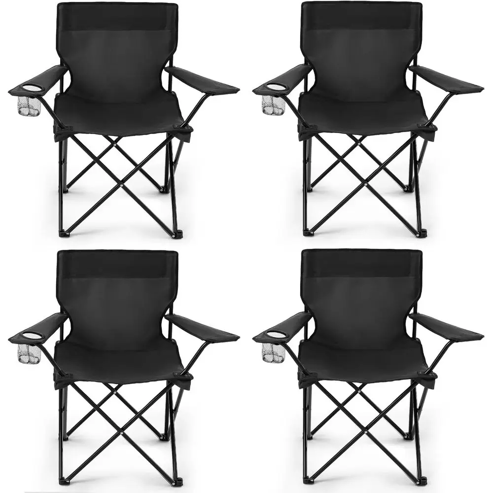 4 Pack olding Camping Chairs or Adults,oldable Portable Lawn Chairs with Carry Bag & Cup Holder, Compact Design or Camp,Beach, P