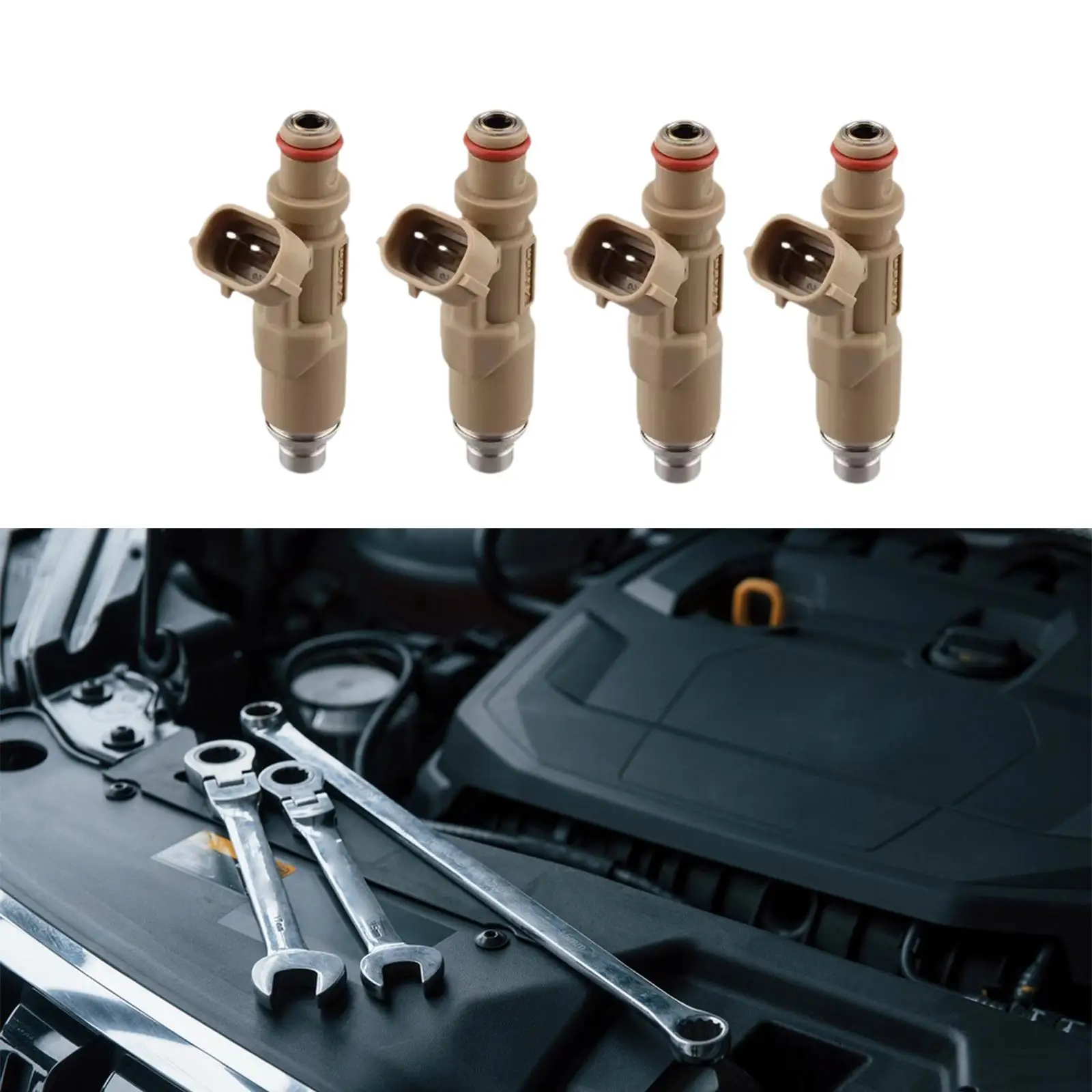 

4Pcs Fuel Injectors Spare Part O Rings Equipment Engine Fuel Injectors Component Trucks Replace Assembly for Toyota Coaster