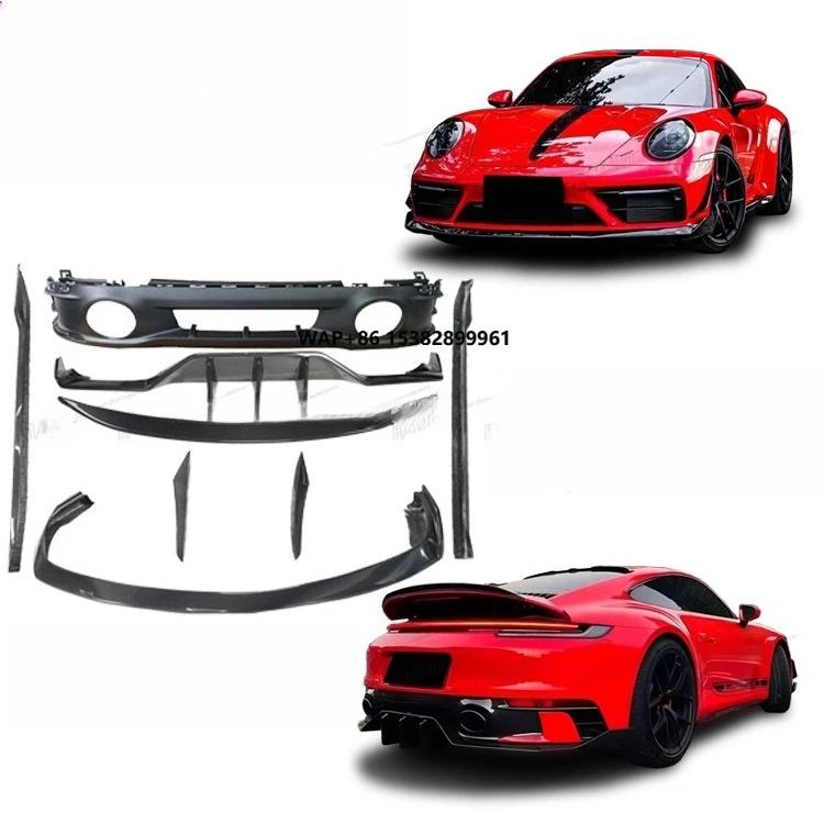 WP Style Tune for Porsche 911 992s Tuning Auto Parts Carbon Fiber Front Lip Rear Diffuser Car Kit