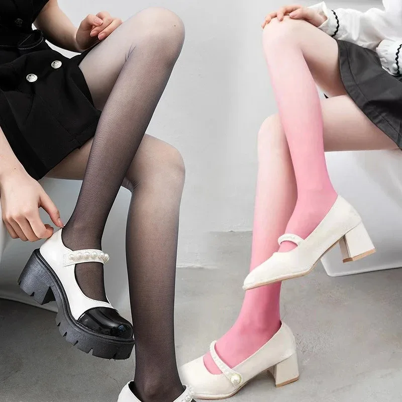 Women Sexy Pantyhose Tights Gradient Girl Candy Color Pantyhose Spring Summer Thin Transparent Female Stockings Hosiery