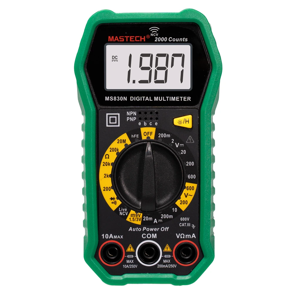 MASTECH MS830N Digital Multimeter AC/DC Voltmeter Current Diode Triode Meter Tester Resistance Electronic Test Tools