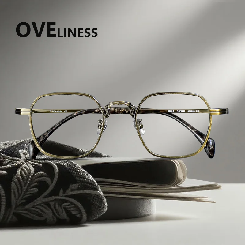 

Pure Titanium Glasses Frame Men Women New Brand Design Square Eyeglasses frames High Quality Ultralight Eyewear male spectacles