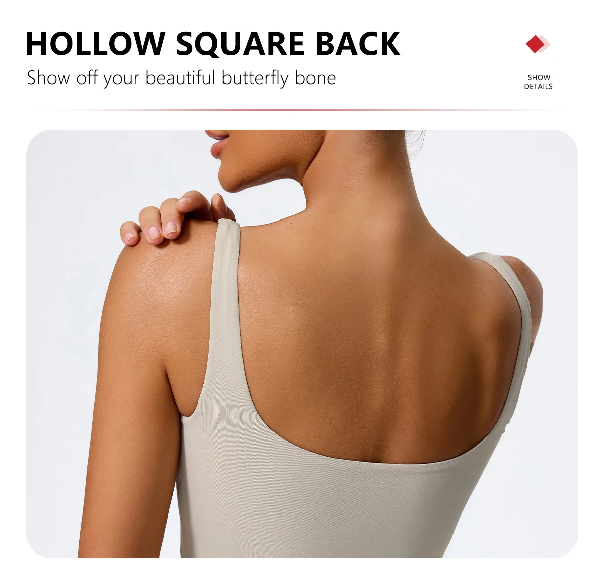 Hearuisavy Sommer Damen Workout Tanktop Gym Enganliegendes Unterhemd Atmungsaktiv Schnelltrocknend Ärmelloses Yoga-Oberteil Lauf-Sportweste – Detail 8