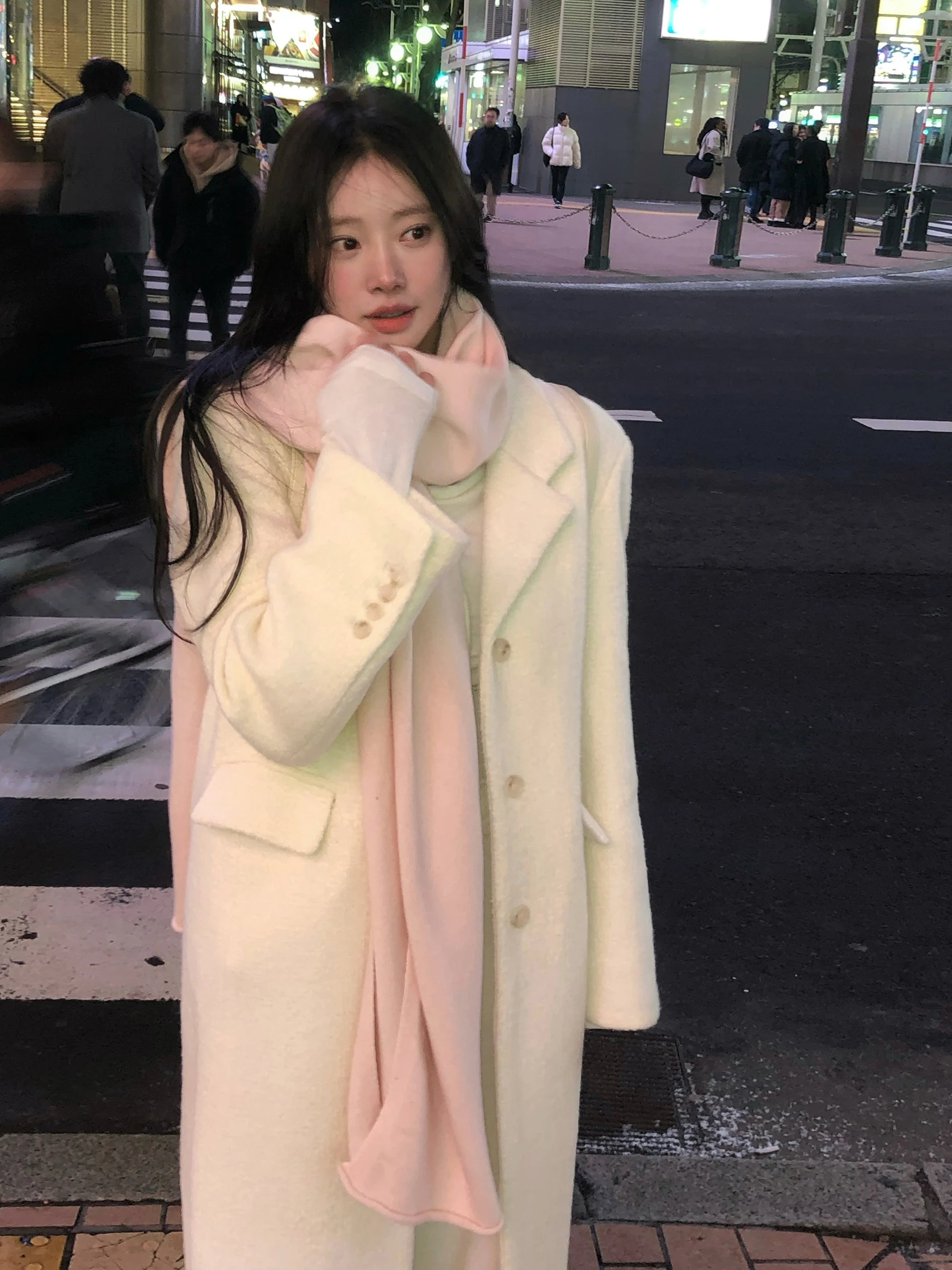 

K-Drama Lead Actr Aosphere шерстяное пальто сладкий дизайн на пуговицах воротник костюма теплая осенне-зимняя женская верхняя одежда Faion