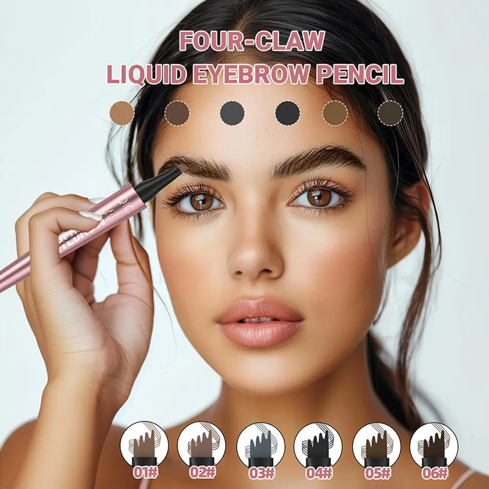 ปากกาเขียนคิ้ว Microblading กันน้ํา - 4 หัวแยก, แต่งหน้าคิ้วดูเป็นธรรมชาติใน 6 สีสําหรับทุกสภาพผิว U4D4