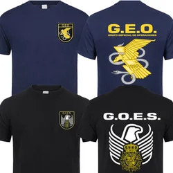 New Spain National Special Forces SWAT GEO GOES Logo Espana Policia T Shirt Men Short Sleeve Men's Tops Tee Shirt Cotton T-shirt