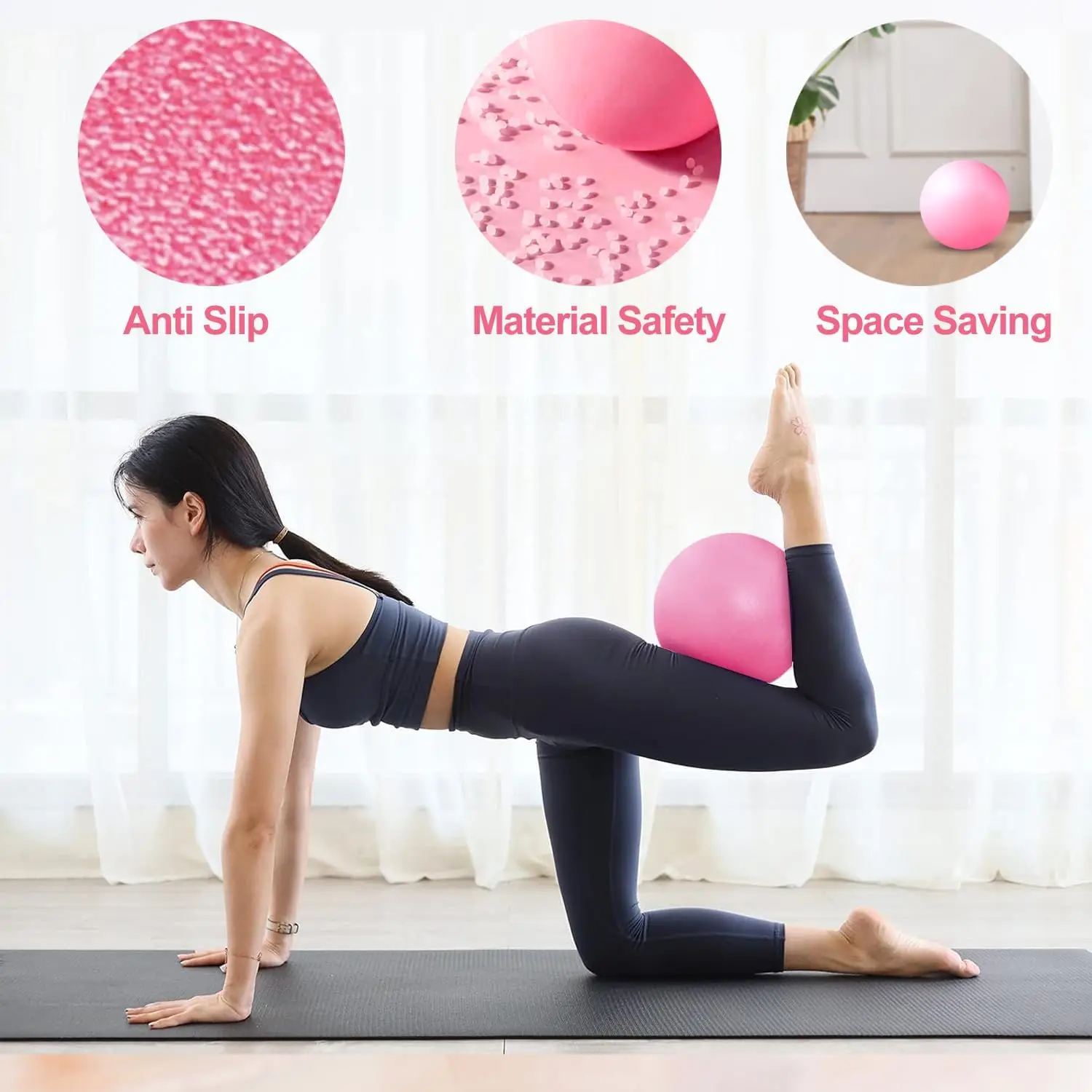 1Pc Pilates Ball 9 Inch Core Ball, Exercise Ball,Mini Yoga Balls,Core Training, Physical Therapy, Balance, Stability, Stretching