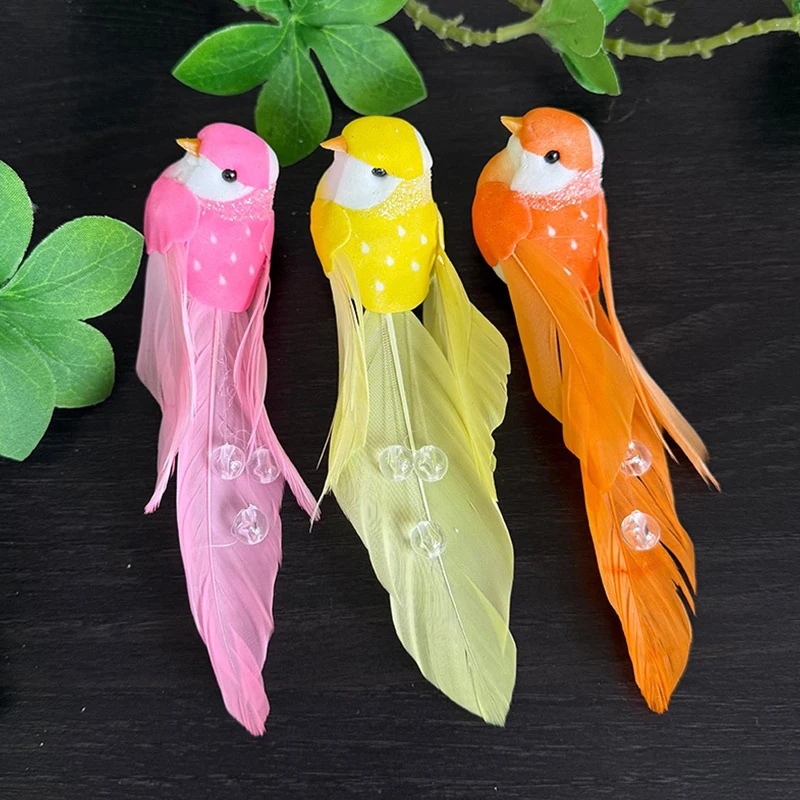 1 Stück Niedliche Künstliche Vögel aus Schaumstoff und Federn, Mini-Vogelmodelle, DIY-Bastelbedarf für Haus, Garten, Hochzeit, Party, Ornament, Dekoration
