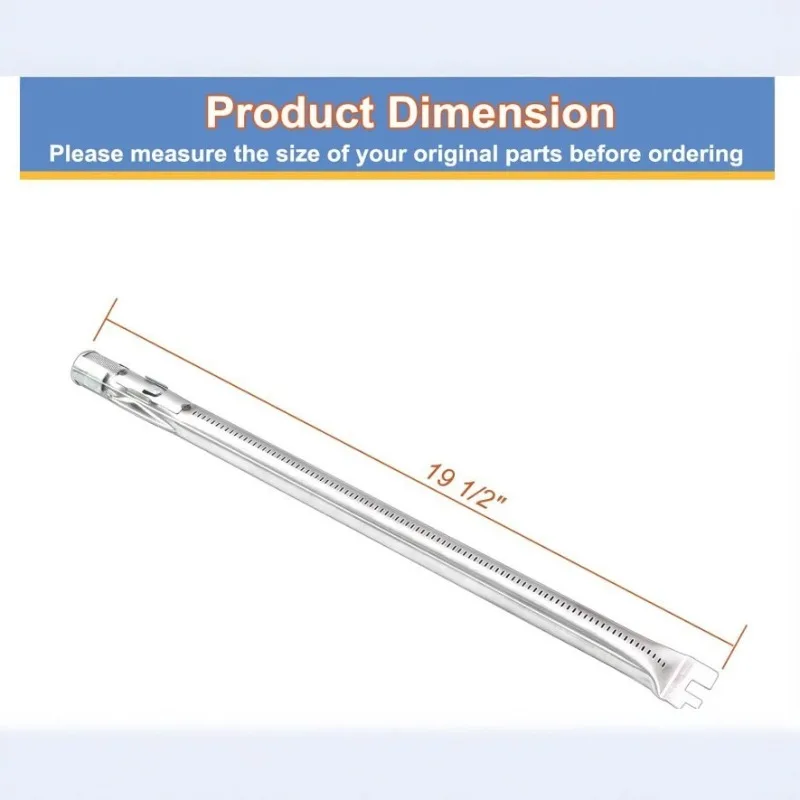 49.5cm Straight Tube Burner Compatible with Weber Genesis 300 Series Gas Grill Replacement BBQ Cooking Burner for Outdoor Barbec