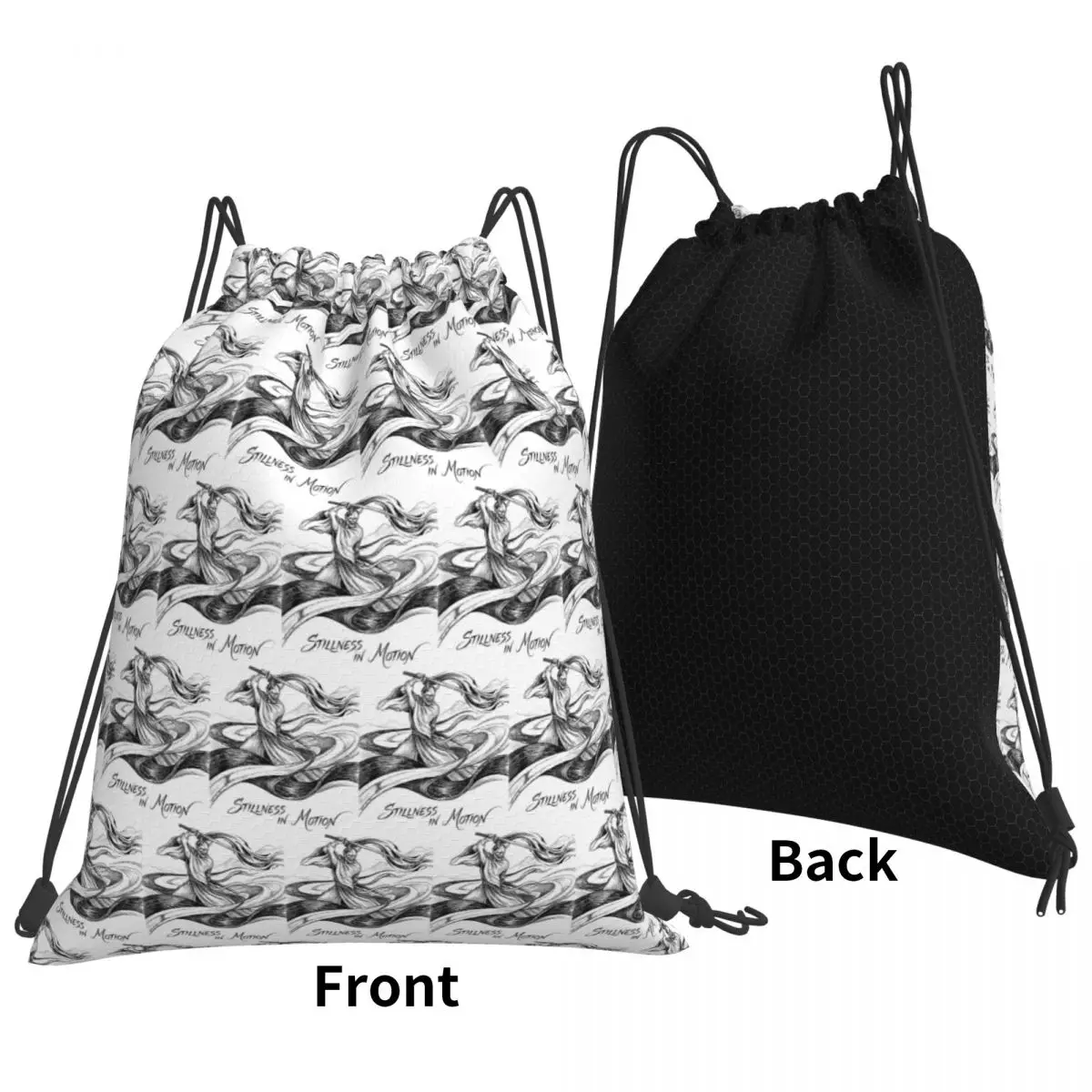 

Flow Of The Ink Blade Japanese Oni Warrior Backpacks Fashion Drawstring Bags Sports Bag Book Bags for Travel School