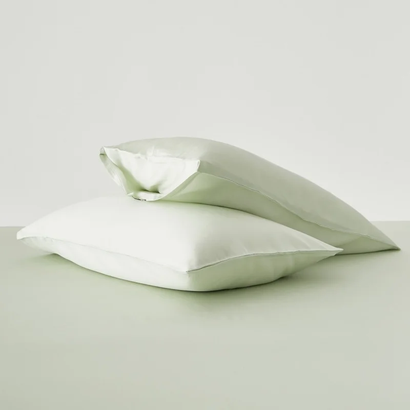 Summer Cooling Pillowcase Silky Smooth Lyocell Pillowslip Light Green Soft Eco-Friendly Home Hotel Pillow Case 48*74cm*2pcs