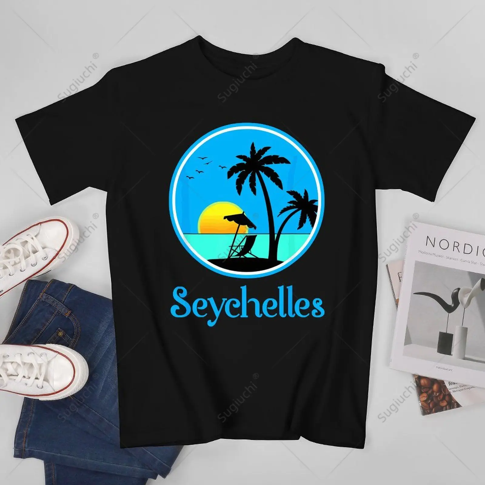 Unisex Men Seychelles Souvenir Vacation Tshirt Tees T Shirts Women Boys 100% Cotton T-Shirt
