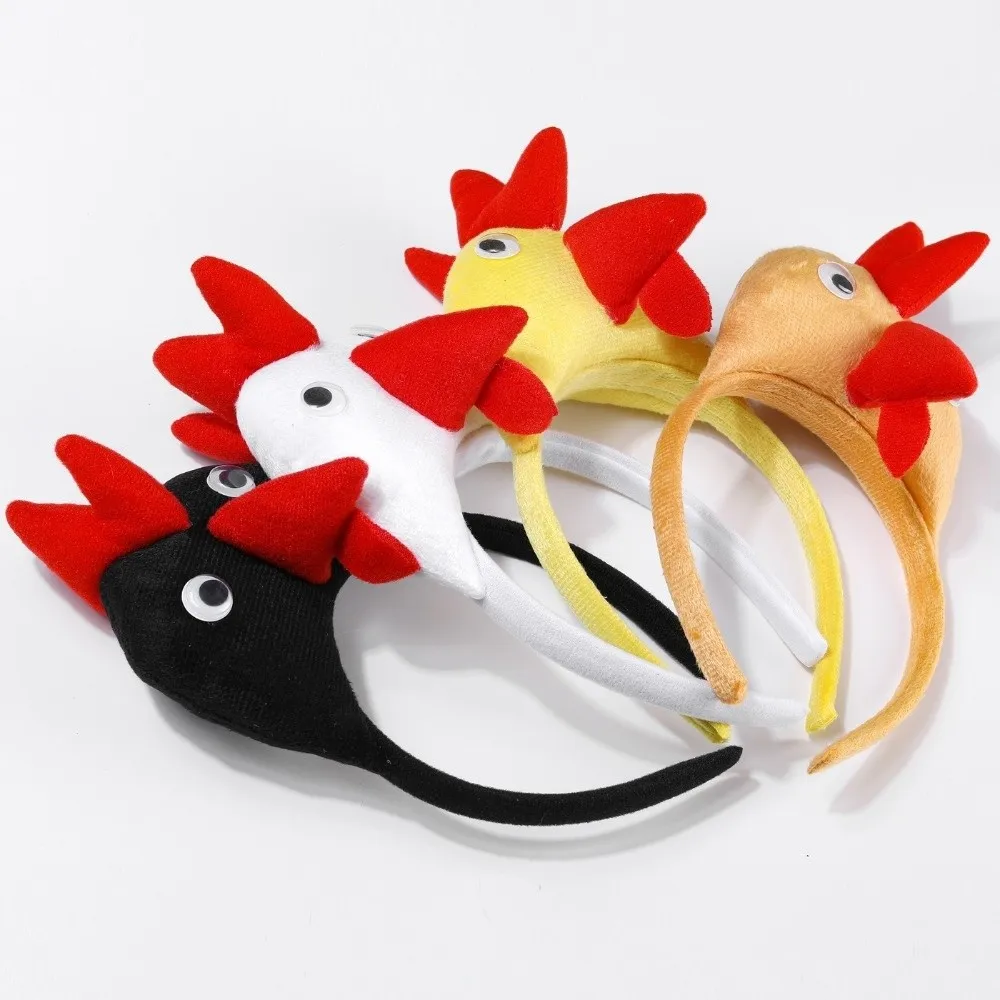 Unique Party Headwear Cartoon Chicken Headband 3D Cute Chick Headwear Adorkable Funny Novelty Headband Carnival