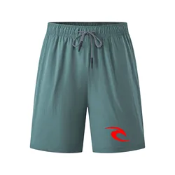 Pantaloni da spiaggia in tinta unita ad asciugatura rapida a cinque punti da uomo pantaloncini sportivi da Fitness da uomo costume da bagno Surf Beach Wear pantaloncini da Surf da uomo