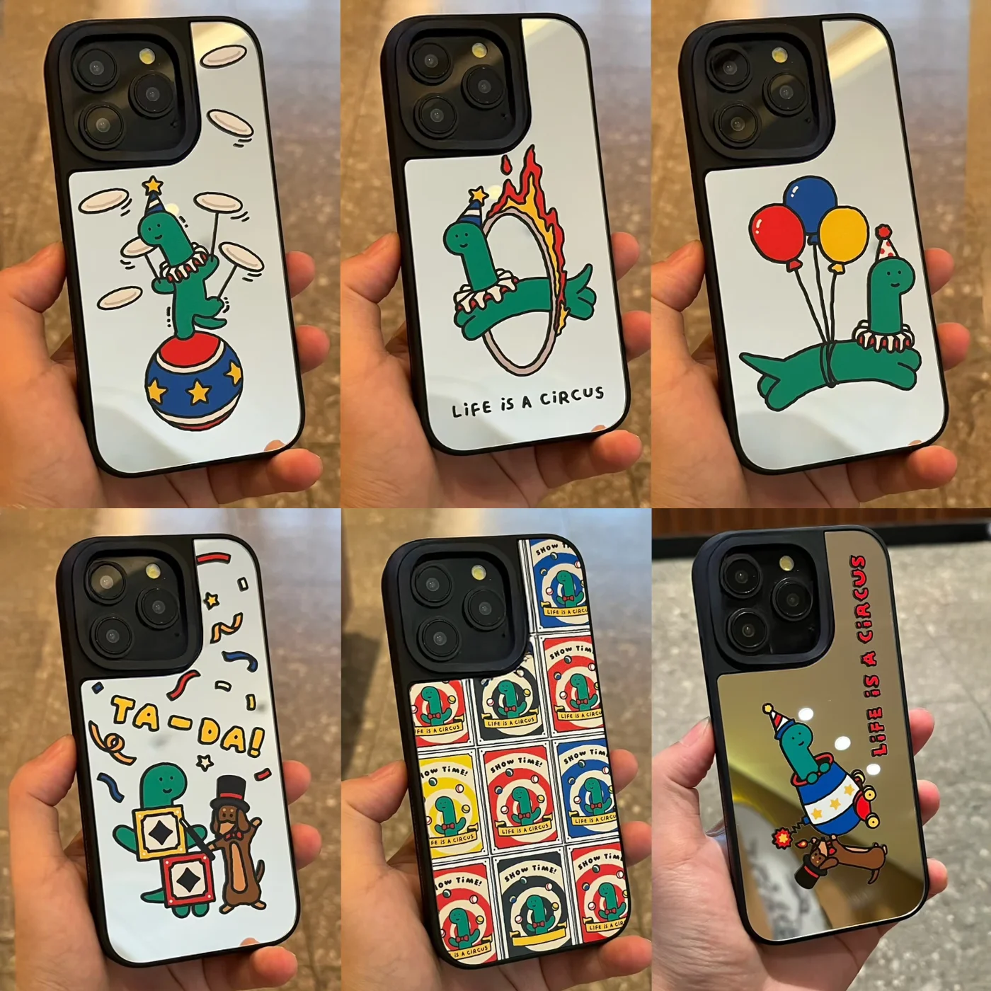 Coque de téléphone magnétique miroir de dessin animé, étui pour IPhone 12 13 14 15 16 17 Pro Max