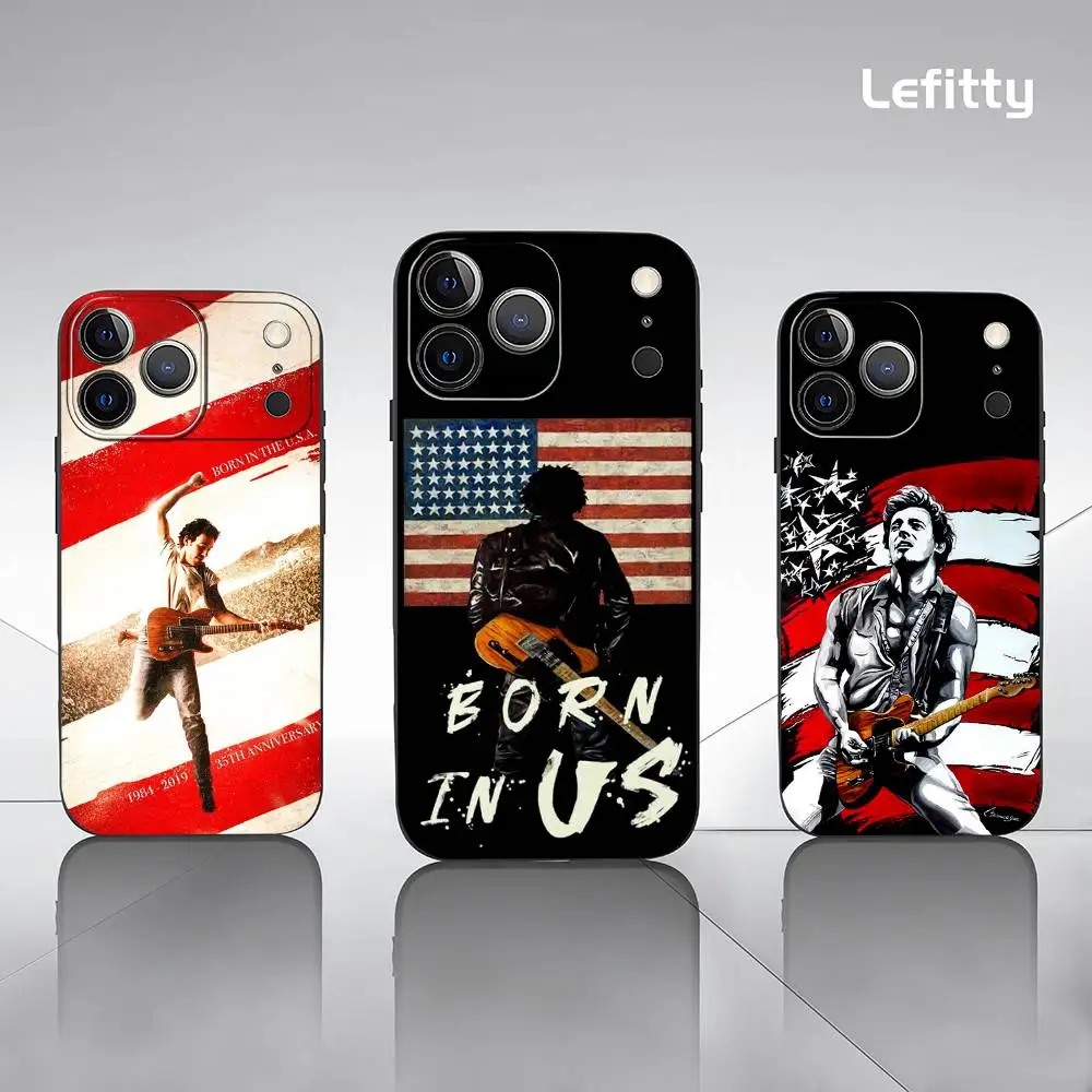 

B-Bruce S-Springsteen Phone Case For iPhone 17 16 15 14 13 12 11 Pro Max Plus Mini Black Frosted Soft Shell Funda