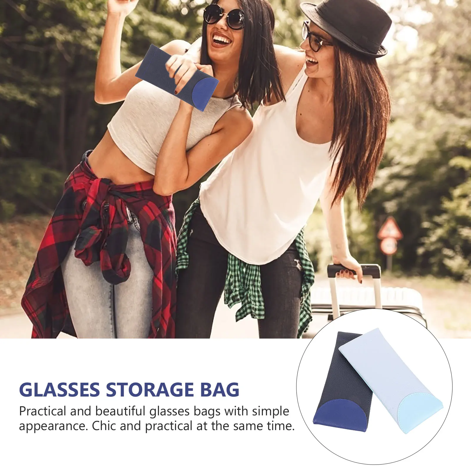 

2pcs Glasses Bag Eyeglasses Storage Case Portable Sunglasses Pouch Waterproof Durable Simple Organizer For Daily Travel Use