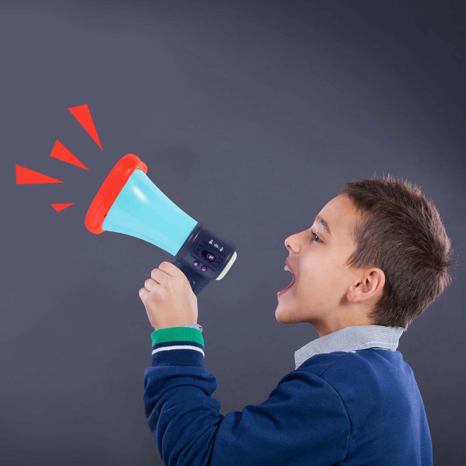 

Funny Voice Changing Speaker For Kids Handheld Loudspeaker Blue Lightweight Educational Parent-Child Interactive Requires Aa