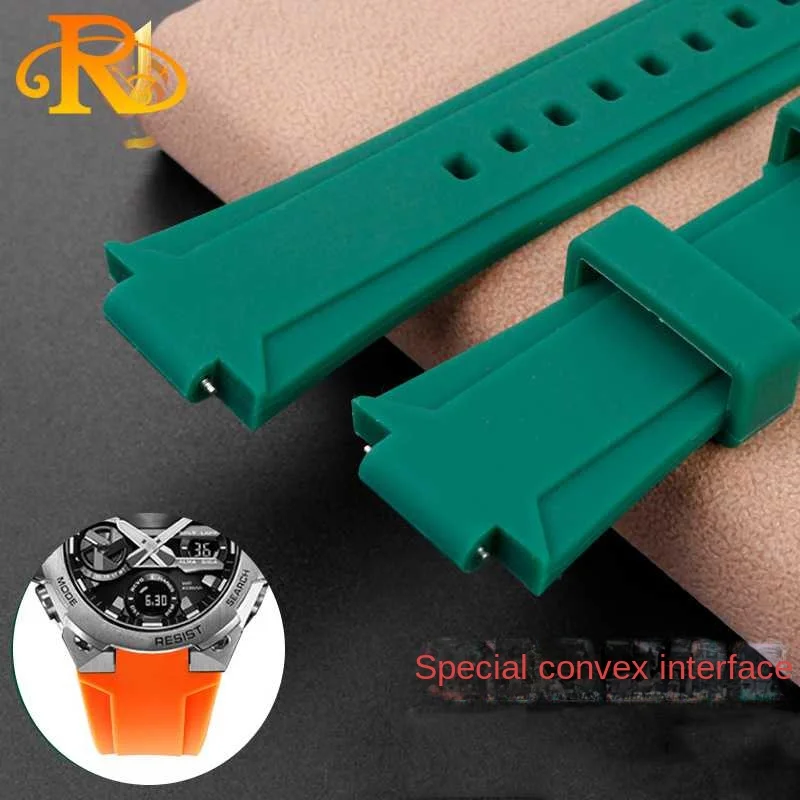 Convex silicone bracelet for CASIO G-Shock GST-B400 GST-B200 series rubber watchband accessories watch strap 24*14mm 24*16mm