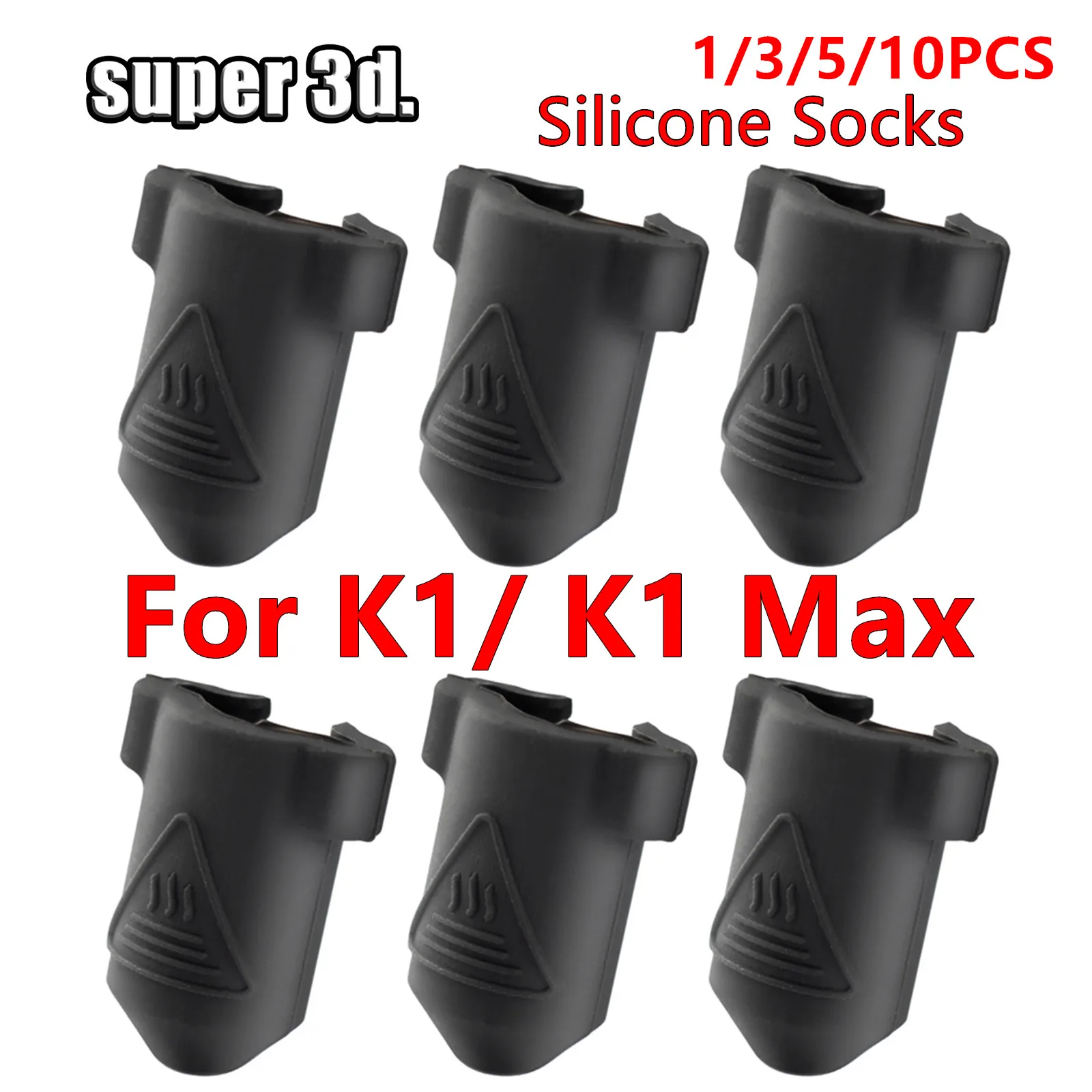 

1/3/5/10 шт Силиконовые носки для Creality K1/K1 Max 3D принтер нагревательный блок силиконовый рукав K1 Hotend теплоизоляция чехол Крышка