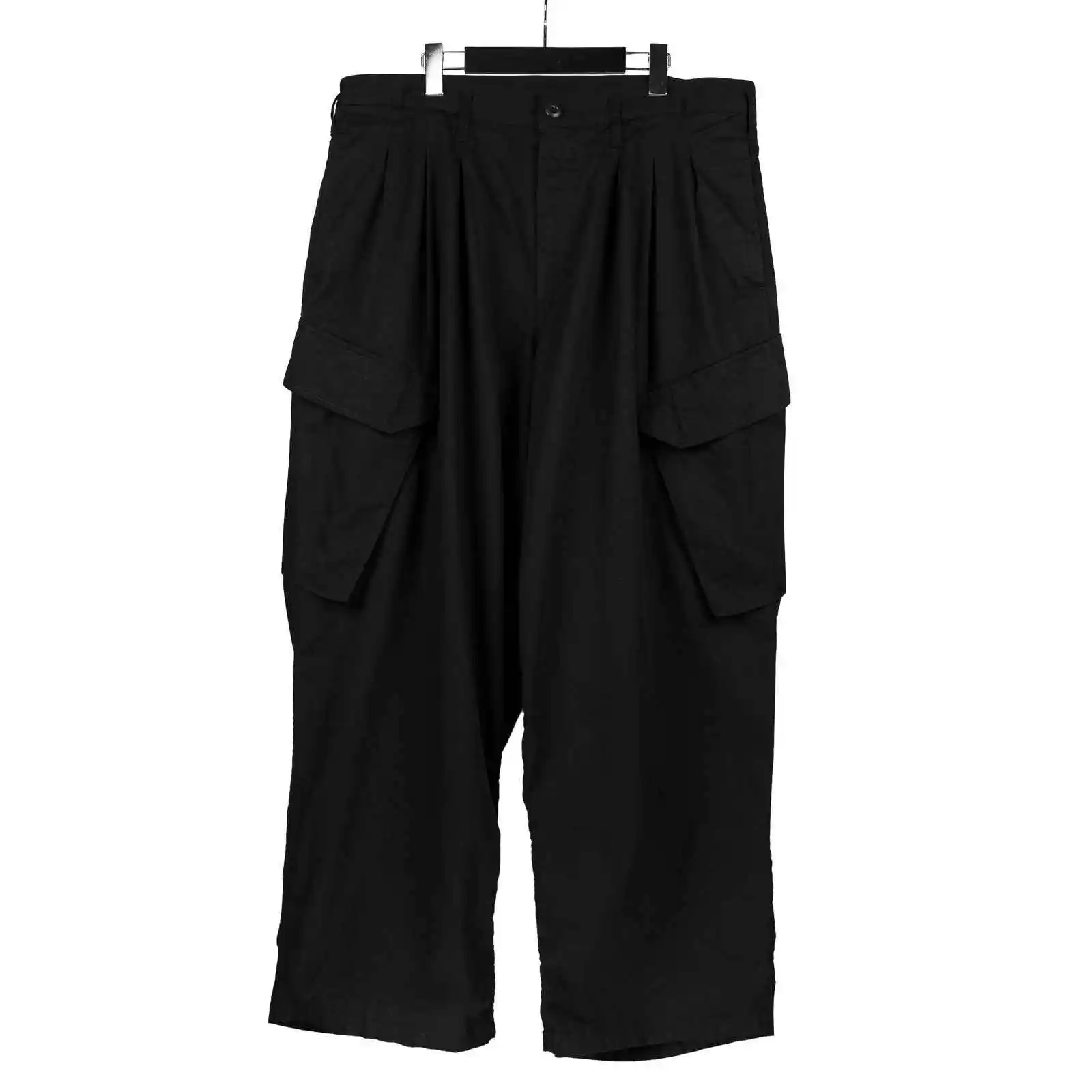 

TOP-YAMAMOTO Japanese original design dark minority black pure cotton loose silhouette pants