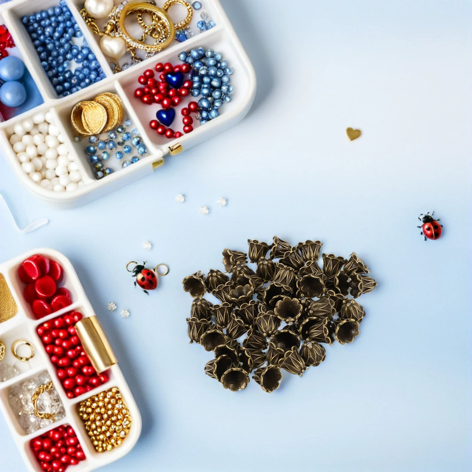 

50 шт. винтажные бусины-разделители из сплава с цветами, элегантные цветочные бусины для DIY ожерелья, браслета, принадлежности для изготовления ювелирных изделий