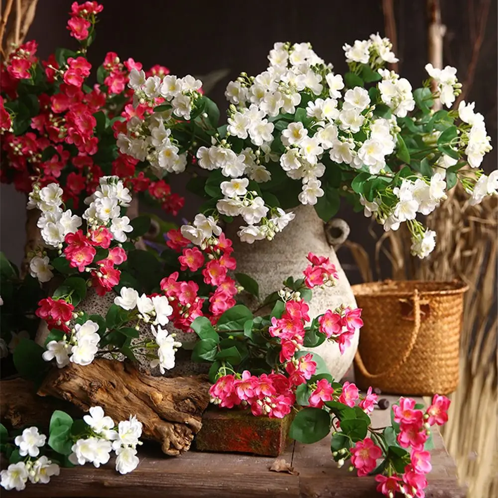 Multicolor Artificial Silk Jasmine Flower Fake Flowers For Home Office Wedding Garden Party Indoor Outdoor Holiday Decor