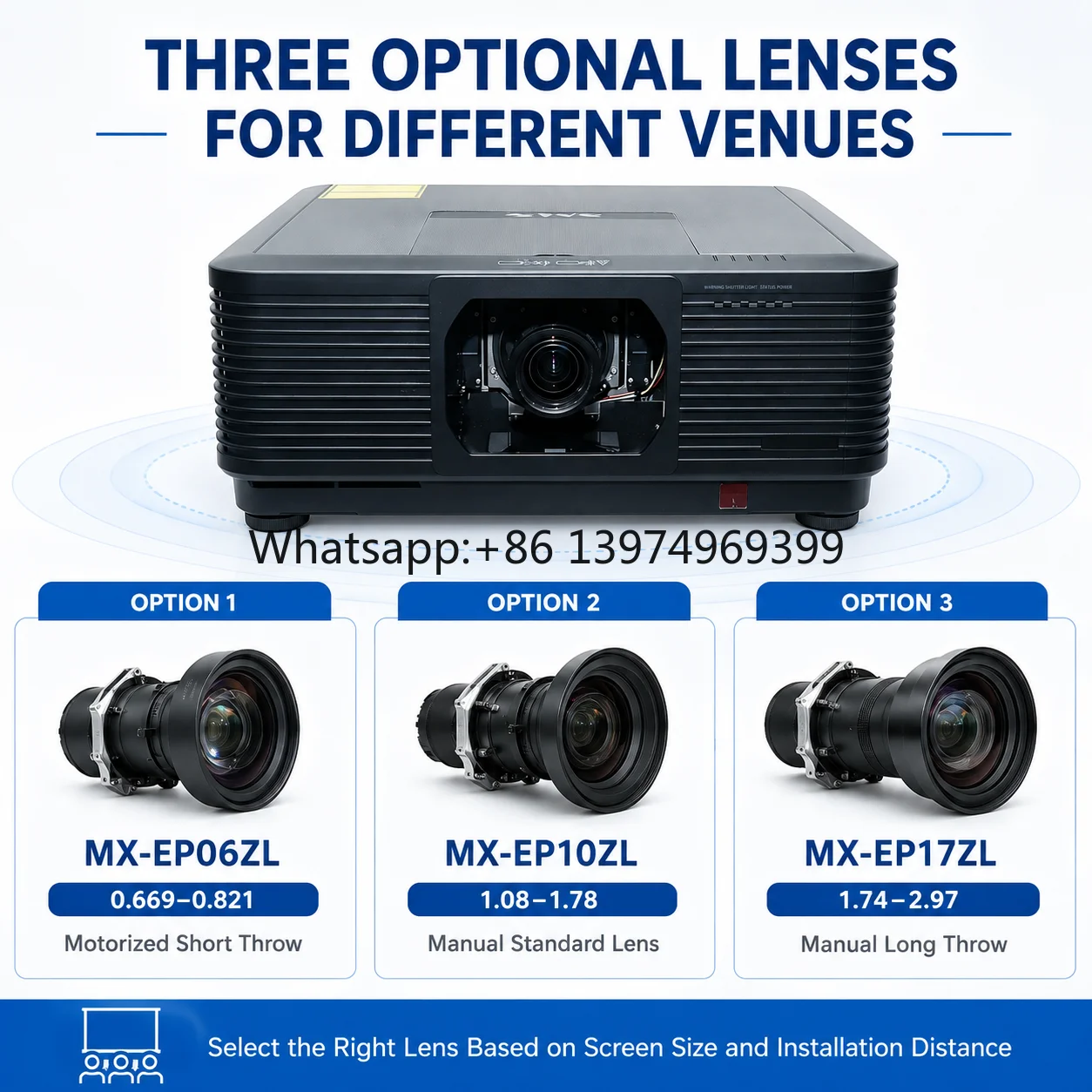 10000 ANSI Lumens Large Venue Laser Projector 3LCD 5000000:1 Contrast for Auditorium and Conference Hall