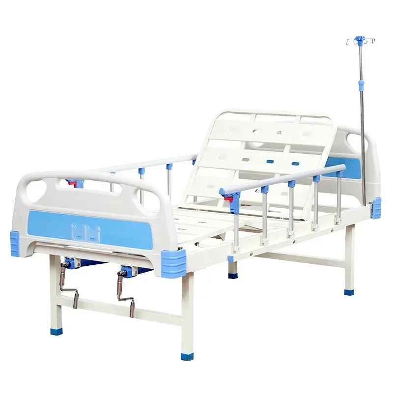 Hospital furniture and equipment, health care steel 2 crank manual two-function hospital bed, elderly medical bed price