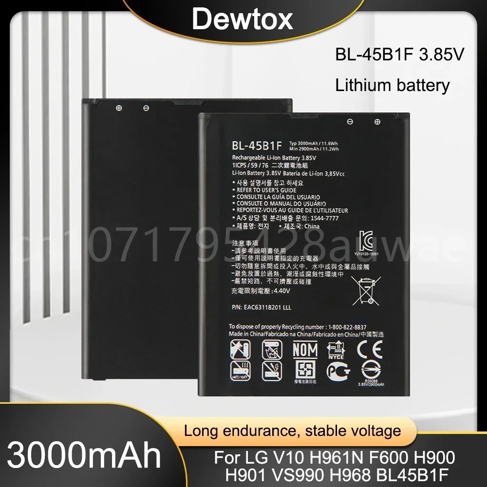BL-45B1F 3000mAh แบตเตอรี่ทดแทนสําหรับ LG V10 H961N F600 H900 H901 VS990 H968 BL 45B1F แบตเตอรี่โทรศัพท์มือถือ